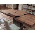 Obdélníková deska jídelního stolu Vita Naturale z ořechového dřeva s přírodním povrchem a výsuvným mechanismem