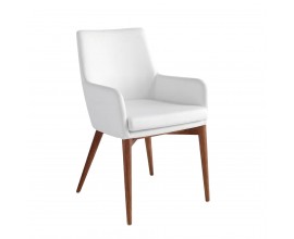 Moderní jídelní židle Vita Naturale s bočními opěrkami a vysokým opěradlem bílá