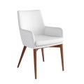 Moderní jídelní židle Vita Naturale s bočními opěrkami a vysokým opěradlem bílá
