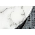 Art deco mramorový kulatý konferenční stolek Soleil bílé barvy s černými kovovými nožičkami 80cm