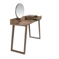 Luxusní dřevěný toaletní stolek Vita Naturale s přírodním ořechovým dýhováním a boční zásuvkou