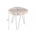 Industriální kulatý příruční stolek Terra z masivního akáciového dřeva s černýma nohama z kovu 40cm