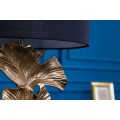 Glamour art deco stolní lampa Ginko zlaté barvy s černým kulatým stínítkem 70cm