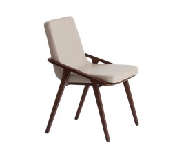 Moderní jídelní židle Vita Naturale s koženkovým čalouněním v kapučínové barvě