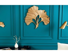 Designová art deco nástěnná dekorace Ginko z kovu zlaté barvy 60cm