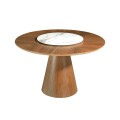 Moderní jídelní stůl Vita Naturale hnědý ze dřeva s ořechovým dýhováním