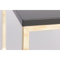 Art deco sada tří příručních stolků Trastoll čtvercového tvaru v antracitovém provedení se zlatými nožičkami 42cm
