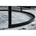 Konferenční mramorový industriální stolek Benjamin II kulatého tvaru s černou kovovou konstrukcí 80cm