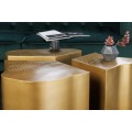 Luxusní glamour konferenční stolek Altera organických tvarů z kovu v mosazném provedení 80cm