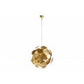 Designová závěsná lampa Globe kulatého tvaru z kovových plíšků zlaté barvy 63cm