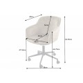 Designová moderní kancelářská židle Tapiq s béžovým sametovým čalouněním na kolečkách 81-90cm