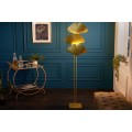 Designová glamour stojací lampa Ginko zlaté barvy z kovu s ozdobnými listy jinanu 160cm