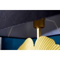 Designová glamour stolní lampa Ginko se zlatou kovovou podstavou a kulatým černým stínítkem 60cm