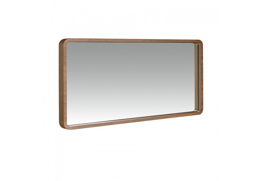 Luxusní hnědé obdélníkové zrcadlo Vita Naturale v moderním stylu s dřevěným rámem