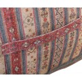 Etno stylová taburetka Imre Red s barevným ornamentálním potahem 75cm