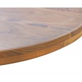Industriální oválný jídelní stůl Delia z akáciového dřeva hnědé barvy as černýma zkříženýma nohama z kovu 210cm