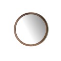 Luxusní kulaté zrcadlo Vita Naturale hnědé s ořechově dýhovaným rámem