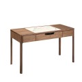 Moderní psací stolek Vita Naturale z dýhovaného dřeva s mramorovým detailem přírodně hnědý