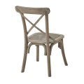Venkovská jídelní židle Fratemporain z hnědého dřeva s matným finishem, překříženým prvkem na zádové opěrce a vídeňským výpletem na sedací ploše