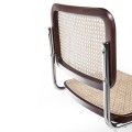 Ratanová jídelní židle Vita Naturale hnědá z masivu a oceli 84cm