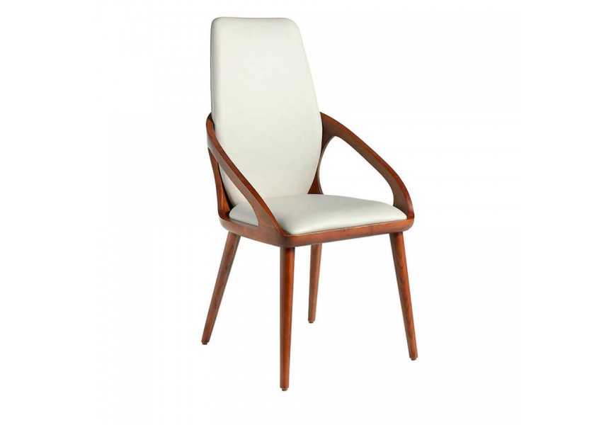 Luxusní moderní jídelní židle Vita Naturale z eko-kůže s nožičkami z masivního dřeva