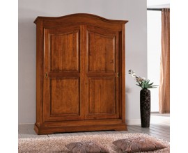 Masivní šatní skříň Mozatti se dvěma zasouvatelnými dveřmi v klasickém stylu s vyřezáváním 227cm
