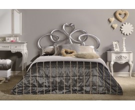 Exkluzivní manželská postel Alegro s ozdobným stříbrným čelem 180x200