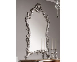 Luxusní nástěnné zrcadlo Belladonna se stříbrným ozdobným rámem z kovu 165cm
