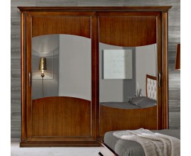 Klasická masivní šatní skříň Carpessio se dvěma posuvnými dveřmi se zrcadly 290cm