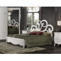 Luxusní manželská postel Aphrodite v klasickém stylu s vyřezávaným ozdobným čelem a úložným prostorem