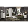 Luxusní klasická manželská postel Aphrodite z masivu s úložným prostorem a ozdobným vyřezávaným čelem 180x200cm