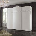 Luxusní klasická šatní skříň Aphrodite z masivního dřeva s ozdobným vyřezáváním a zrcadly 290cm