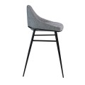 Moderní barová židle Urbano šedá černými kovovými nožičkami 90cm