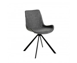 Moderní luxusní otočná jídelní židle Urbano ve vkusné šedé látce do elegantní jídelny.