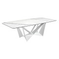 Luxusní moderní jídelní stůl Urbano bílý mramor obdélníkový 260cm