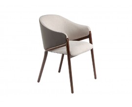 Luxusní moderní jídelní židle Vita Naturale v béžové barvě z dřevěnýma nohama 78cm
