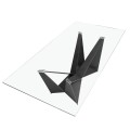 Inteligentní design černých kovových nožiček a skleněné vrchní desky jídelního stolu Urbano