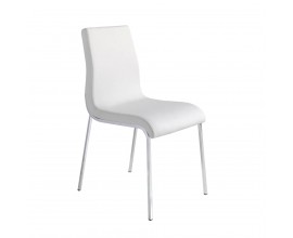Moderní kožená jídelní židle Urbano z eko-kůže bílá 87cm