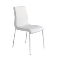 Luxusní jídelní židle Urbano z veganské kůže s chromovými kovovými nožičkami moderní bílá