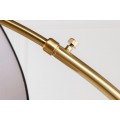 Art deco vysoká stojíci lampa Kara se zlatým kovovým stojanem a černým stínítkem kulatého tvaru 214cm