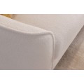 Art deco designová sedačka Sintra s boucle potahem bílé barvy na zlatých nožičkách 205cm
