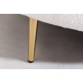 Art deco designová sedačka Sintra s boucle potahem bílé barvy na zlatých nožičkách 205cm