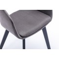 Design modern Lena dining chair with gray upholstery and black wooden legs 79cm