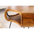 Industriální konferenční stolek Spin z masivního palisandrového dřeva hnědé barvy a černých kovových nožičkách 100cm