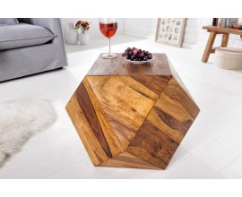 Designový konferenční stolek Ronan z masivního palisandrového dřeva hnědé barvy hranatého diamantového tvaru