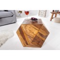 Designový konferenční stolek Ronan z masivního palisandrového dřeva hnědé barvy hranatého diamantového tvaru