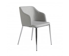 Designová jídelní židle Urbano v moderním šedém provedení s chromovými nožičkami