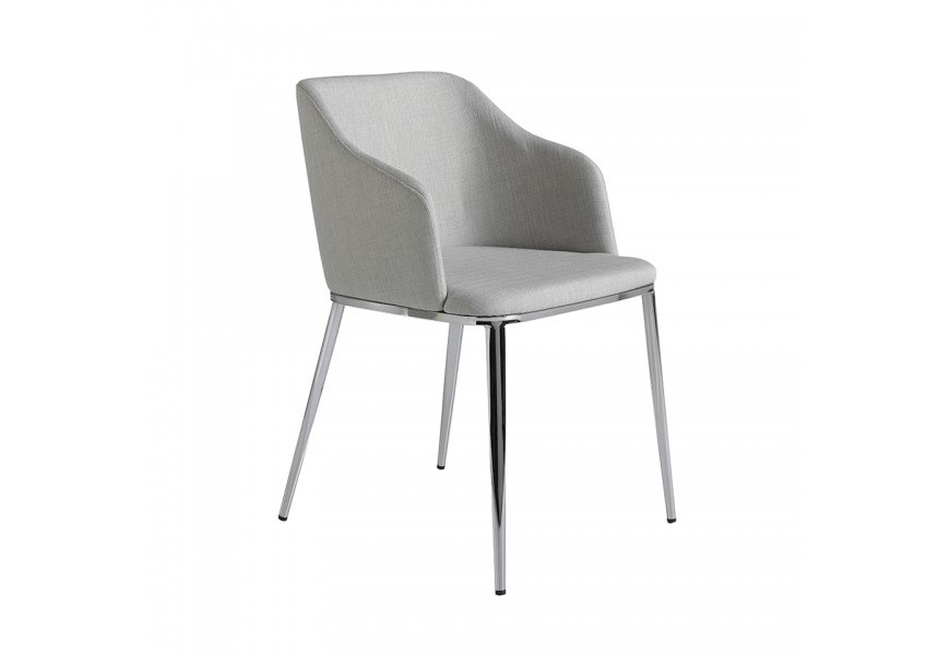 Designová jídelní židle Urbano v moderním šedém provedení s chromovými nožičkami