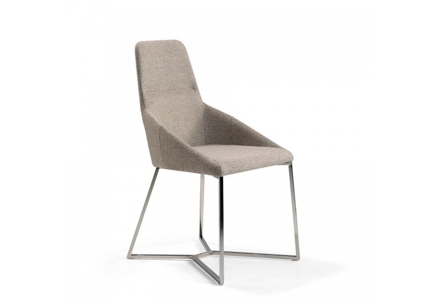 Luxusní jídelní židle Urbano v moderním provedení s textilním čalouněním a chromovou podstavou