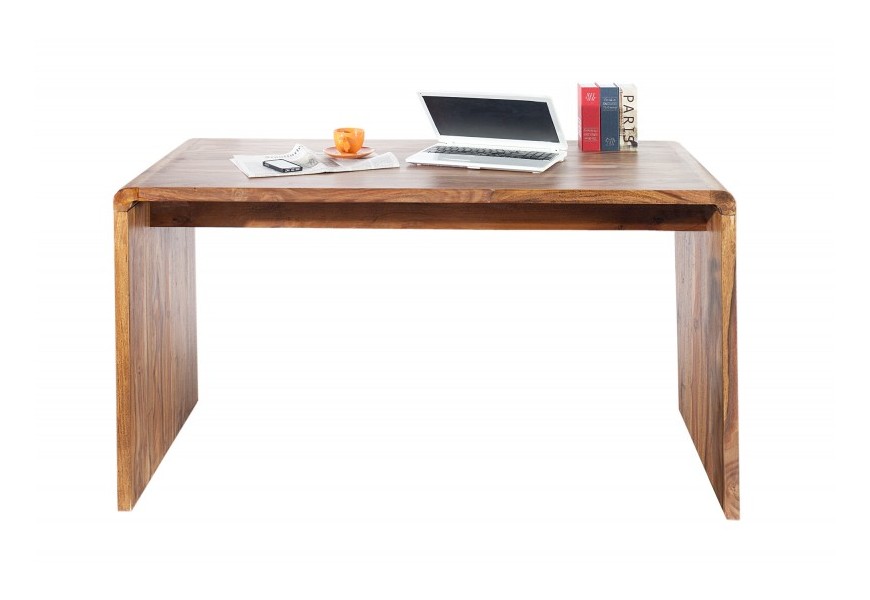 Designový moderní psací stůl Terra z masivního dřeva sheesham přírodní hnědé barvy 150cm